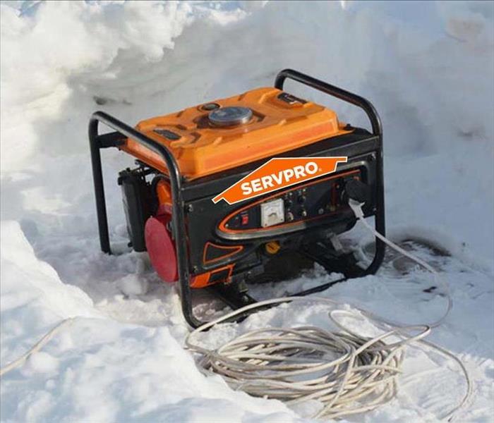 Pictured above is a generator with the SERVPRO logo on it. 