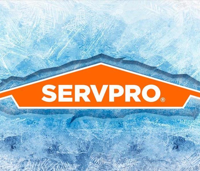 Picture of snow with servpro logo and winter/storm damage font.